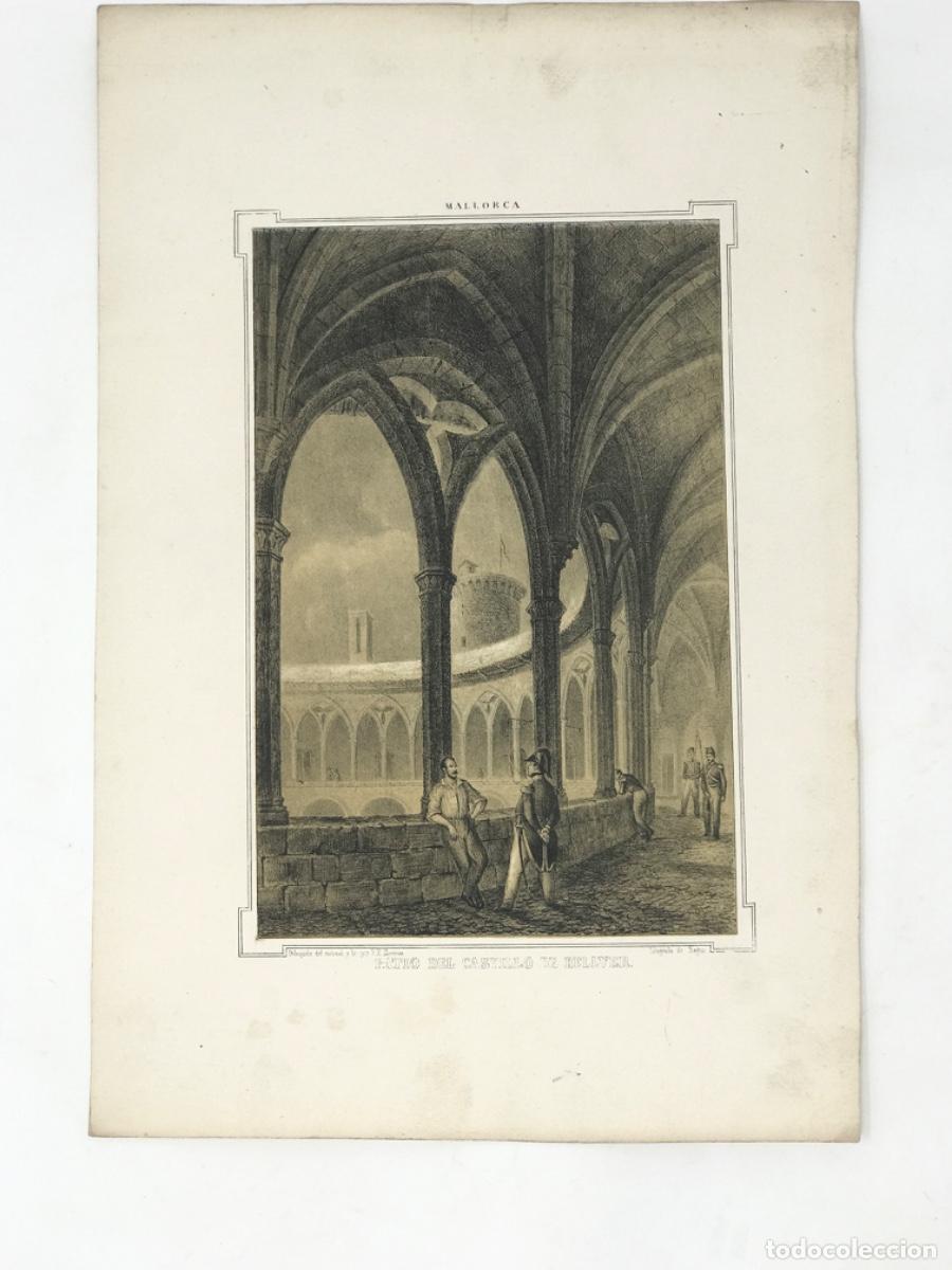 Arte: Grabado del patio interior del Castillo de Bellver - Foto 1