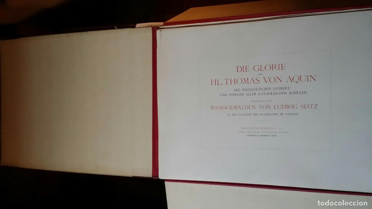 Arte: Joachim J. BERTHIER,1890: VATICANO, carpeta de grabados 66x49, LA GLORIA DE TOM&Aacute;S DE AQUINO