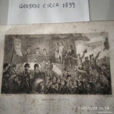Arte: ANTIGUO GRABADO, CIRCA 1839.
