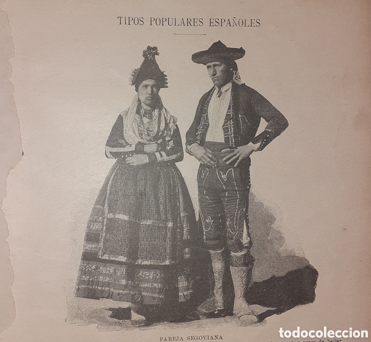 Arte: FOTOGRABADO 1896. TRAJES TIPICOS SEGOVIA