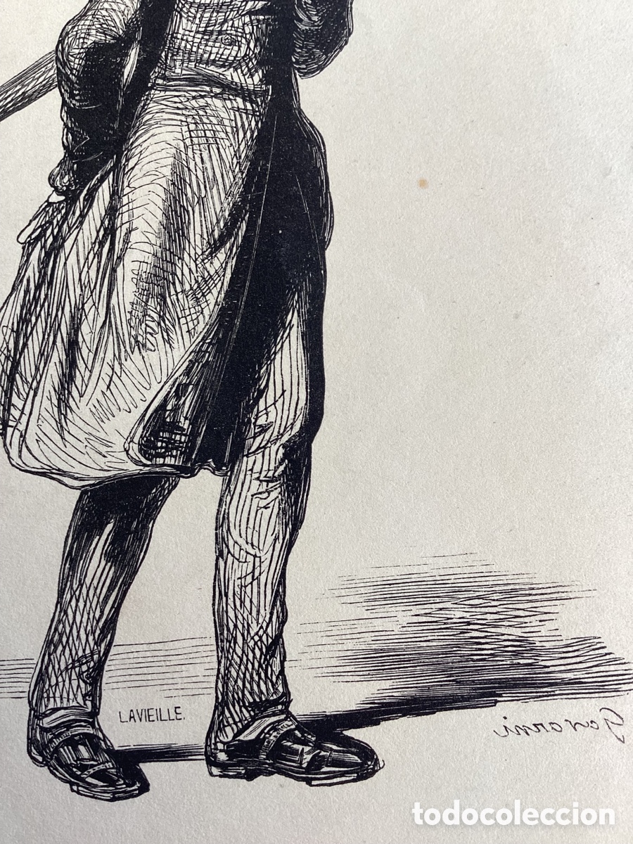 Arte: Grabado antiguo de Gavarni - Foto 3