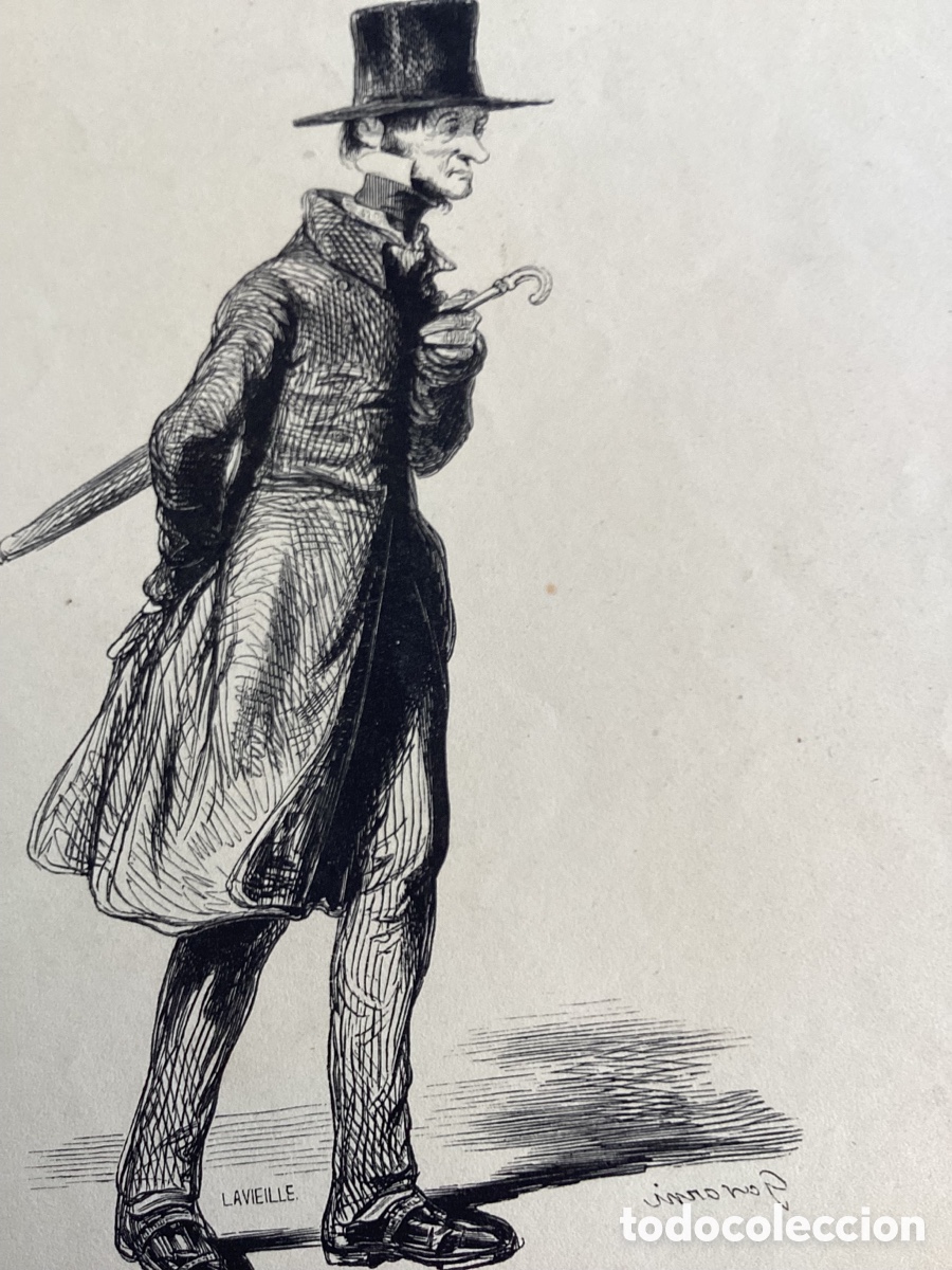 Arte: Grabado antiguo de Gavarni - Foto 4