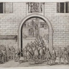 Arte: 1583 ANTIGUO GRABADO DE LA PUERTA DE BRUSELAS DE FRANZ HOGENBERG Y MICHEL EYZINGER O EITZING