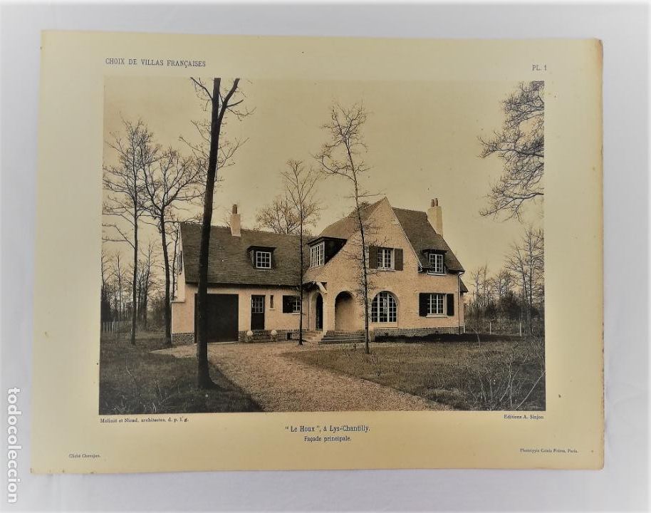 Art: ANTIGUA FOTOTIPIA/ OLD PHOTOTYPIE: LE HOUX &Agrave; LYS-CHANTILLY FA&Ccedil;ADE. MOLINIE ET NICOD ARCHITECTES 1927