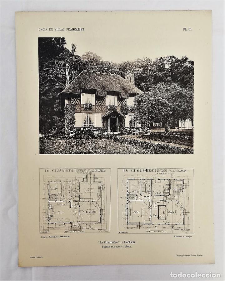 Kunst: ANTIGUA FOTOTIPIA/ OLD PHOTOTYPIE: LA CHAUMI&Egrave;RE A HONFLEUR. 1927. EUG&Egrave;NE LECOMPTE ARCHITECTE.