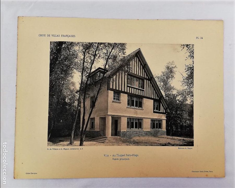 Kunst: ANTIGUA FOTOTIPIA/ OLD PHOTOTYPIE: VILLA AU TOUQUET PARIS-PLAGE R DE VILLARIO ET A.MIGNOT ARCHITECTE