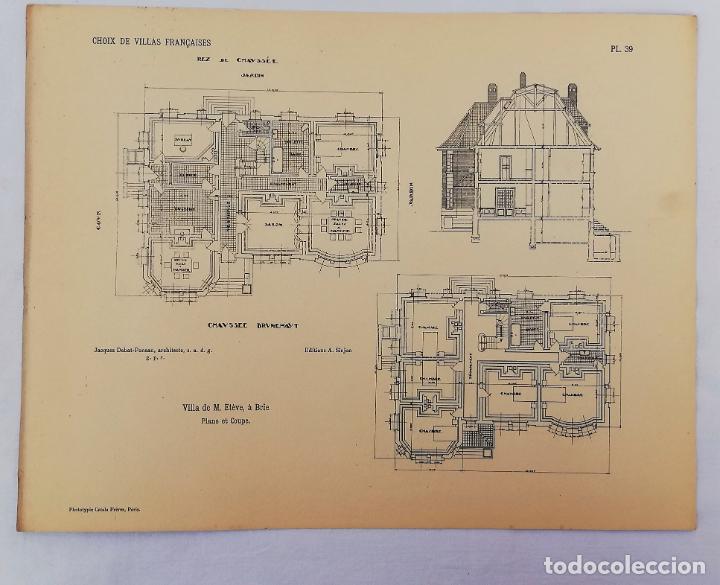 Kunst: ANTIGUA FOTOTIPIA/ OLD PHOTOTYPIE: VILLA DE M. ET&Egrave;VE &Agrave; BRIE. 1927 JACQUES DEBAT-PONSAN ARCHITECTE.