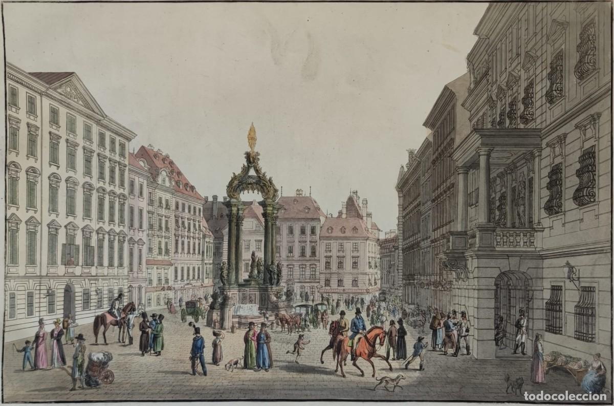 Arte: grabado siglo XVIII viena - Foto 2