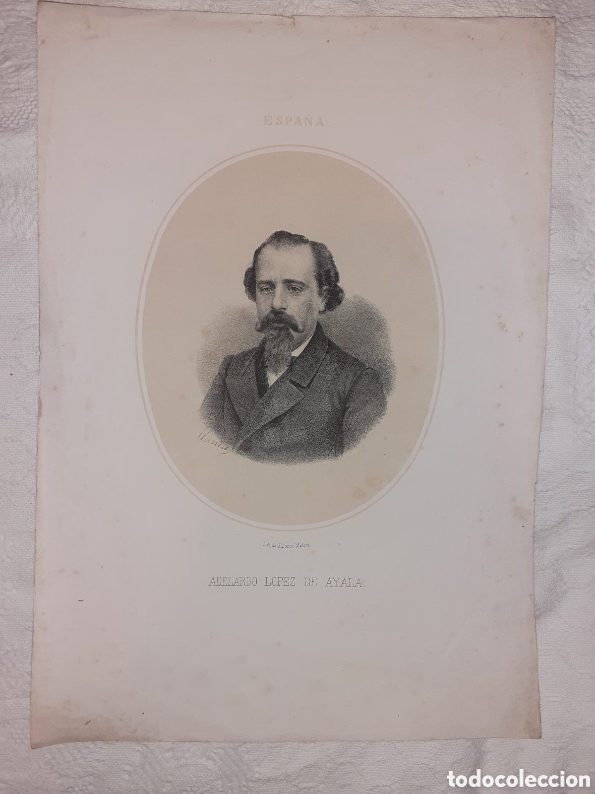 Arte: LITOGRAFIA DE ADELARDO LOPEZ DE AYALA. DE J DENON. 34 X 23,5 CM