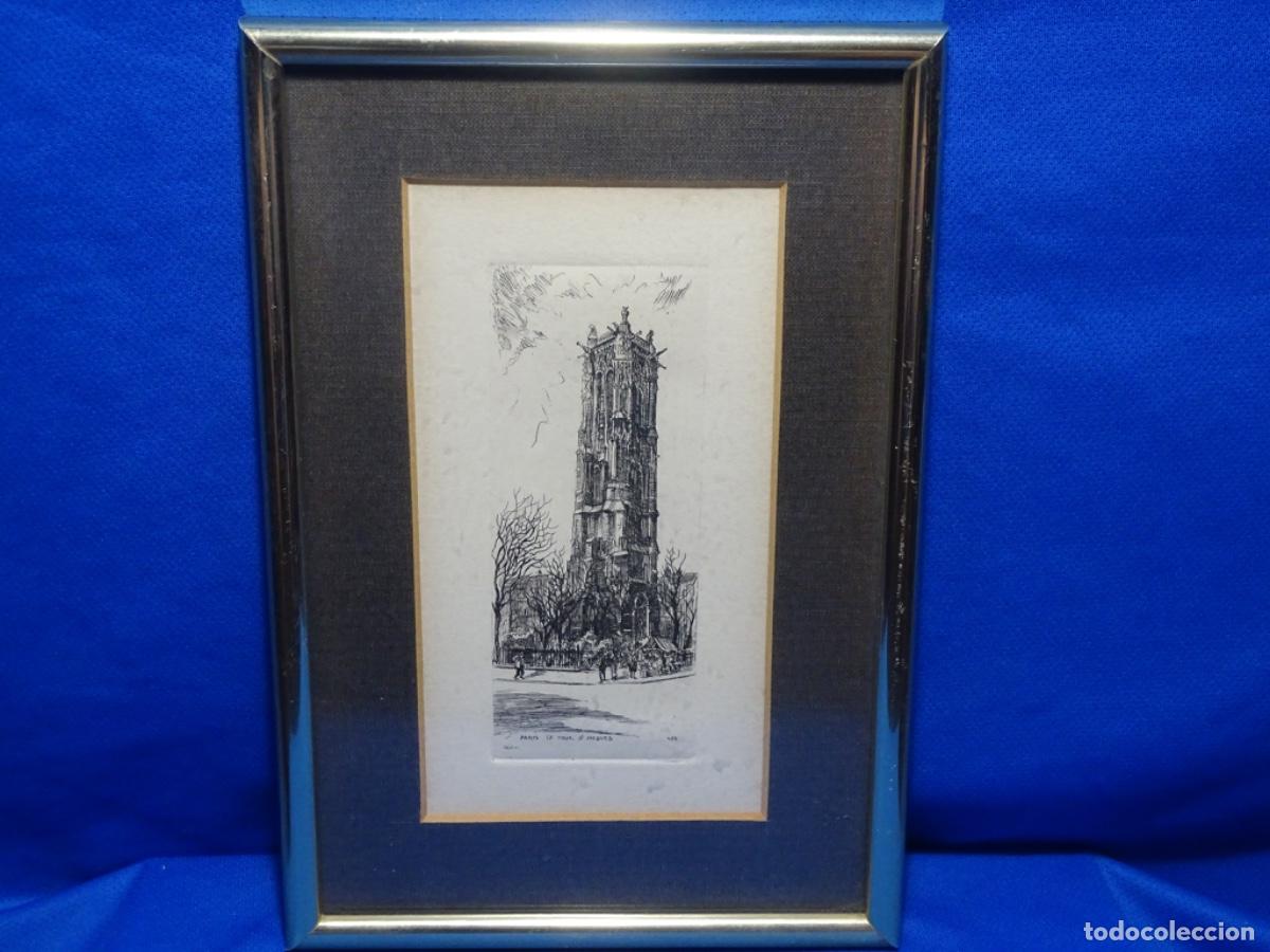 Arte: GRABADO PARIS LA TOUR SANT JACQUES. - Foto 1