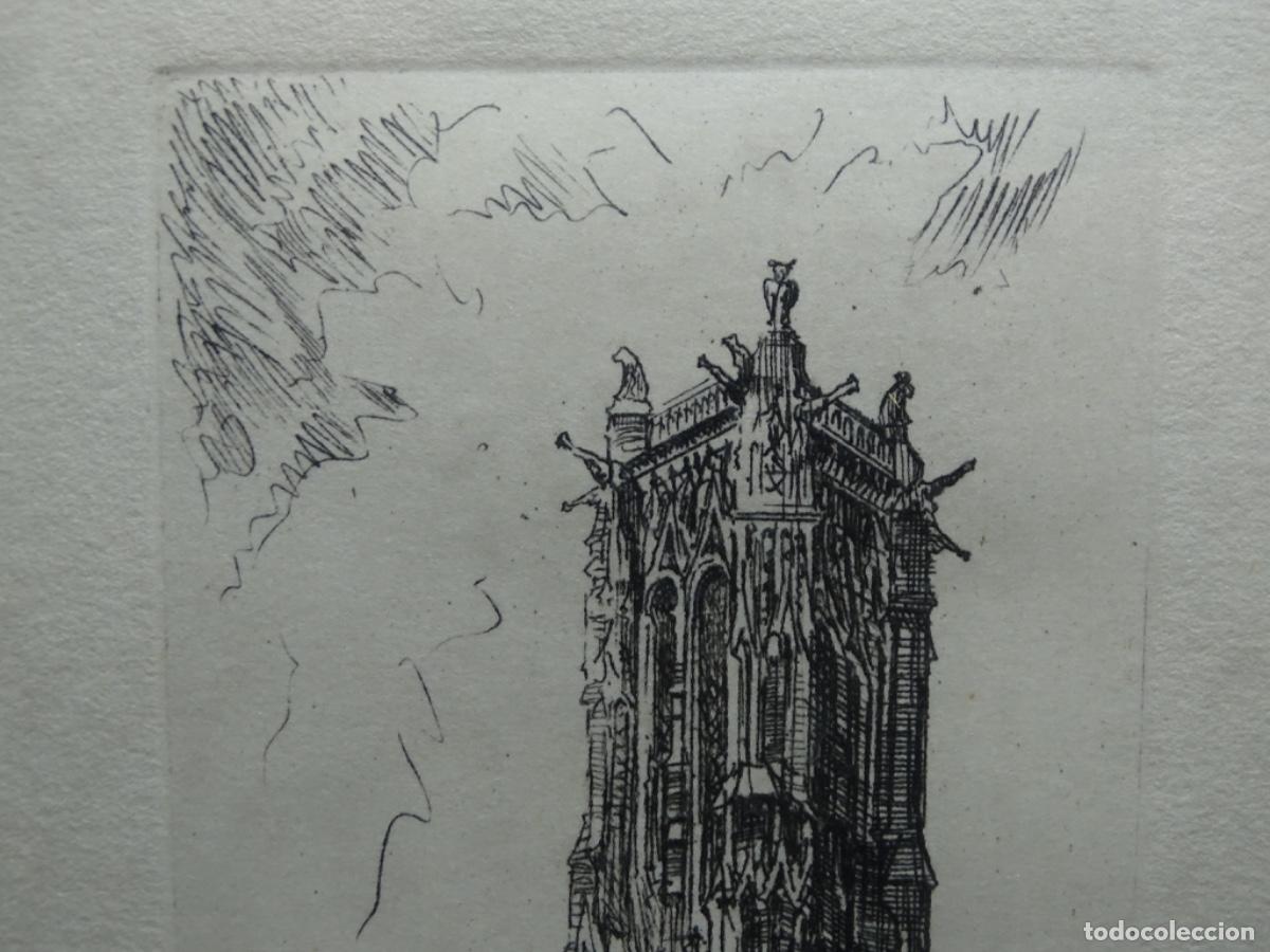 Arte: GRABADO PARIS LA TOUR SANT JACQUES. - Foto 3