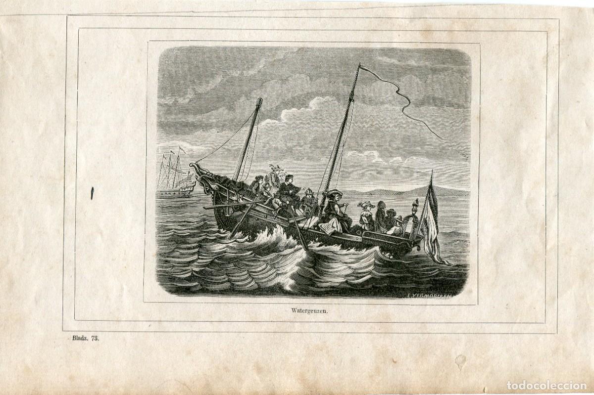 Art: Watergeuzen, los mendigos del mar - Grabado original antiguo