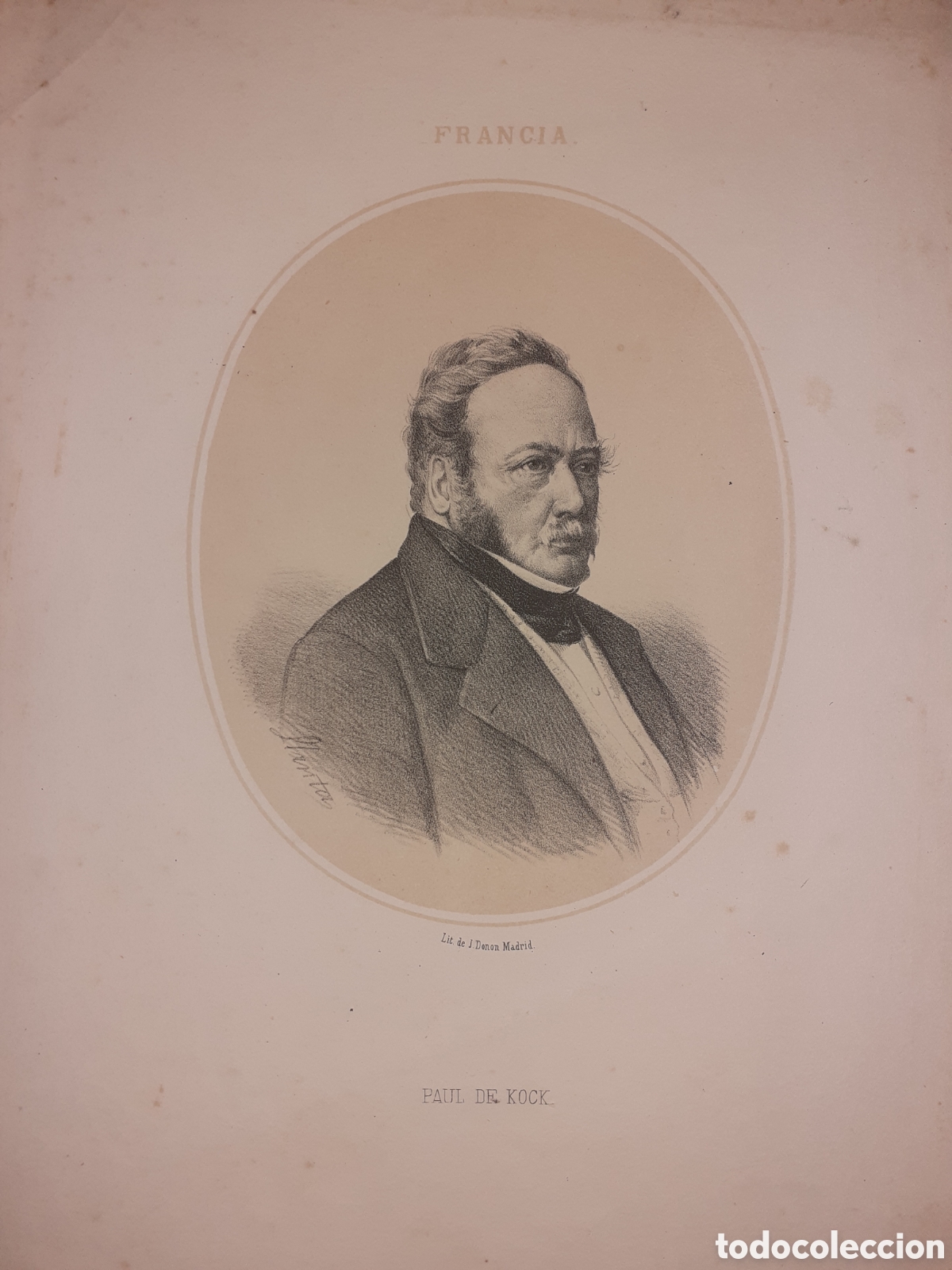 Arte: PRECIOSA LITOGRAFIA. PAUL DE KOCK. FRANCIA. DONON. MADRID. 33 X 23 CM. CIRCA 1860