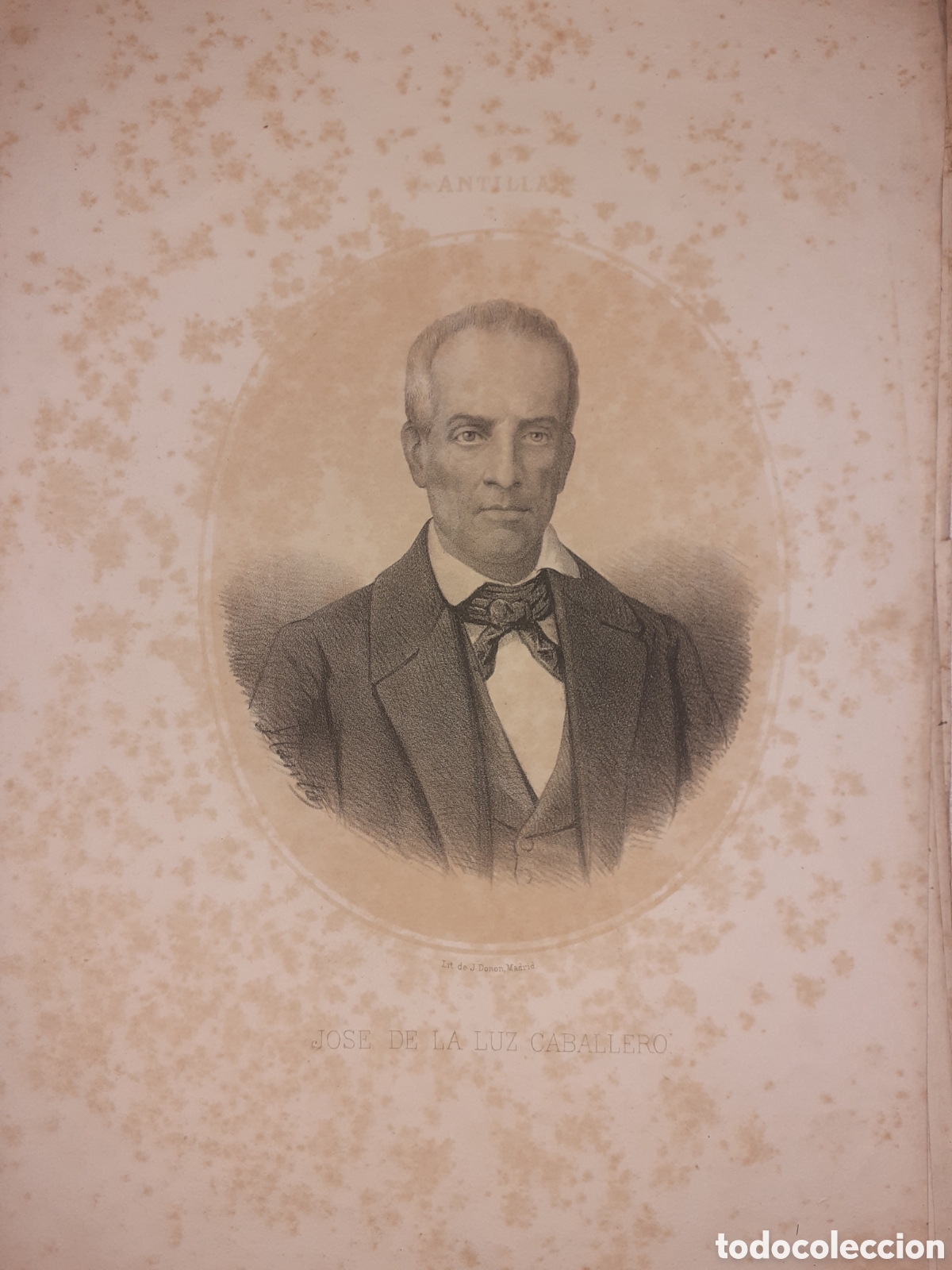 Arte: PRECIOSA LITOGRAFIA. JOSE DE LA CRUZ CABALLERO. ANTILLAS. MADRID. 33 X 23 CM. CIRCA 1860