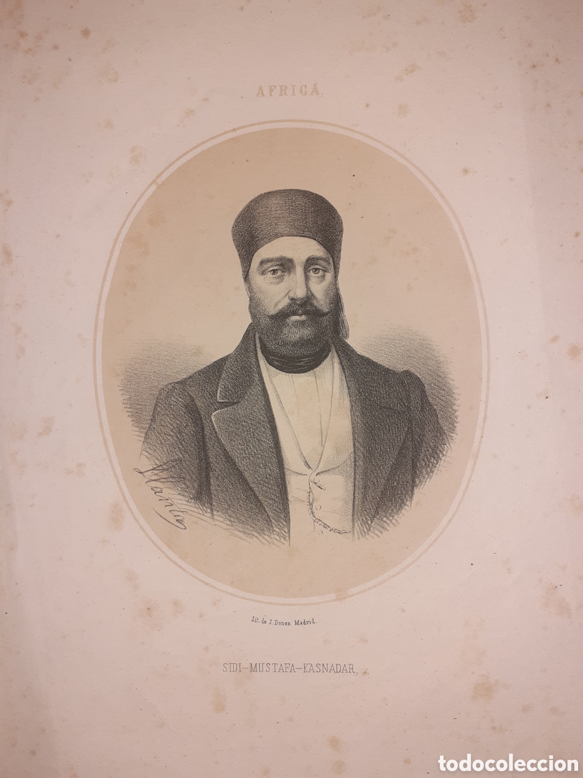 Arte: PRECIOSA LITOGRAFIA. SIDI MUSTAFA KASNADAR. DONON. MADRID. 33 X 23 CM. CIRCA 1860