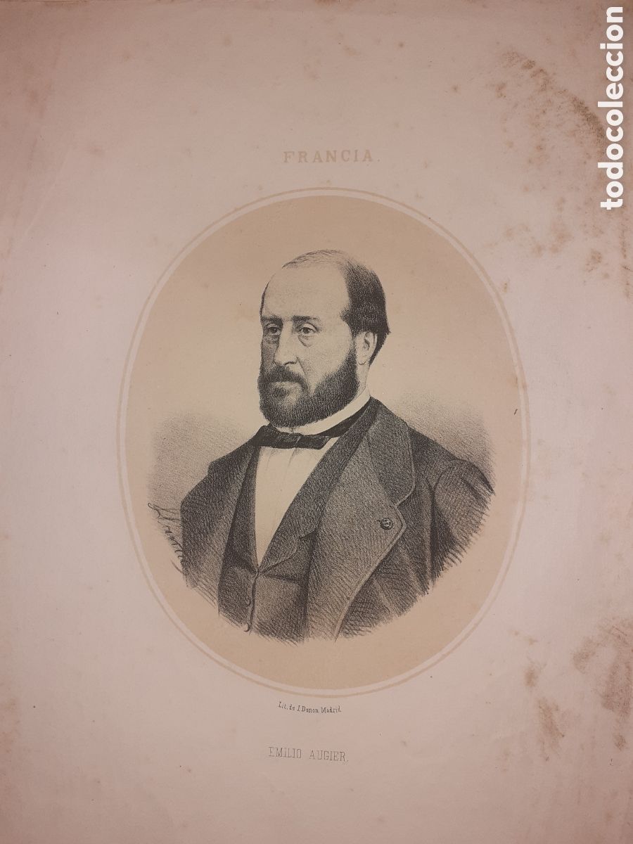 Arte: PRECIOSA LITOGRAFIA. EMILIO AUGER. FRANCIA. DONON. MADRID. 33 X 23 CM. CIRCA 1860