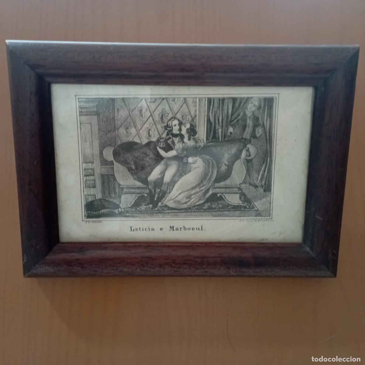 Arte: cuadro antiguo grabado - Foto 1