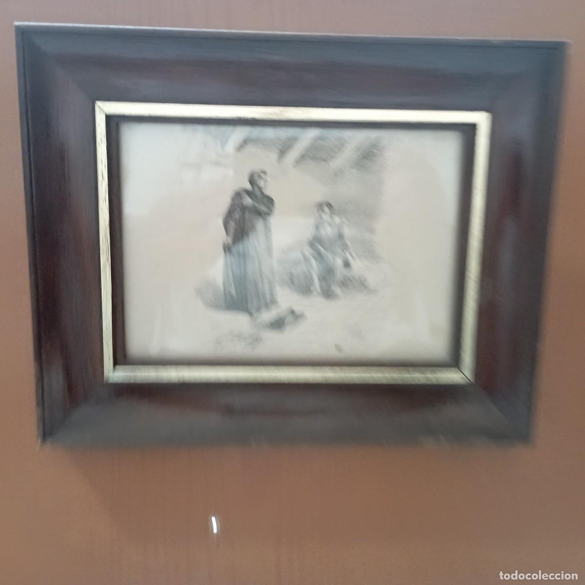 Arte: cuadro antiguo grabado - Foto 1