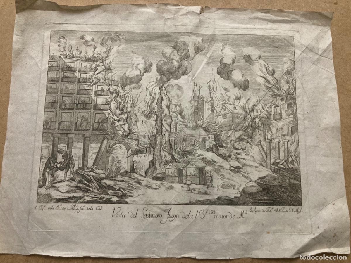 Arte: Grabado del incendio de la Plaza Mayor en 1790 - Foto 2