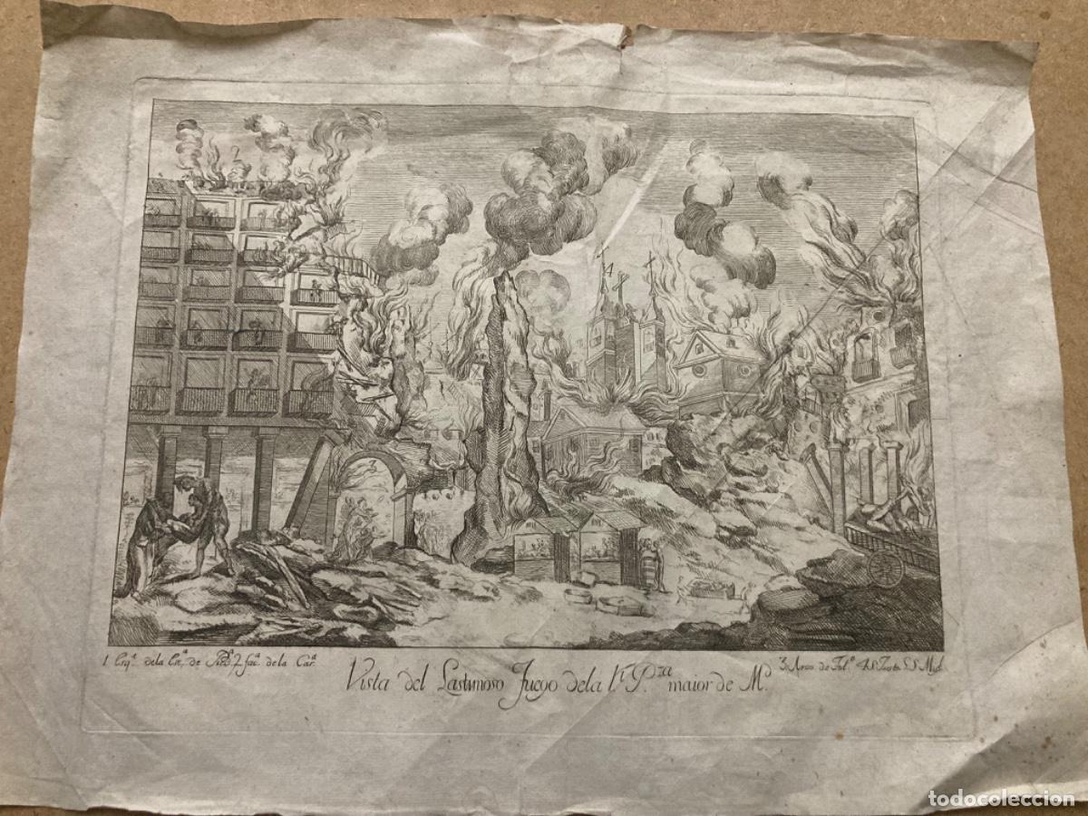 Arte: Grabado del incendio de la Plaza Mayor en 1790 - Foto 3
