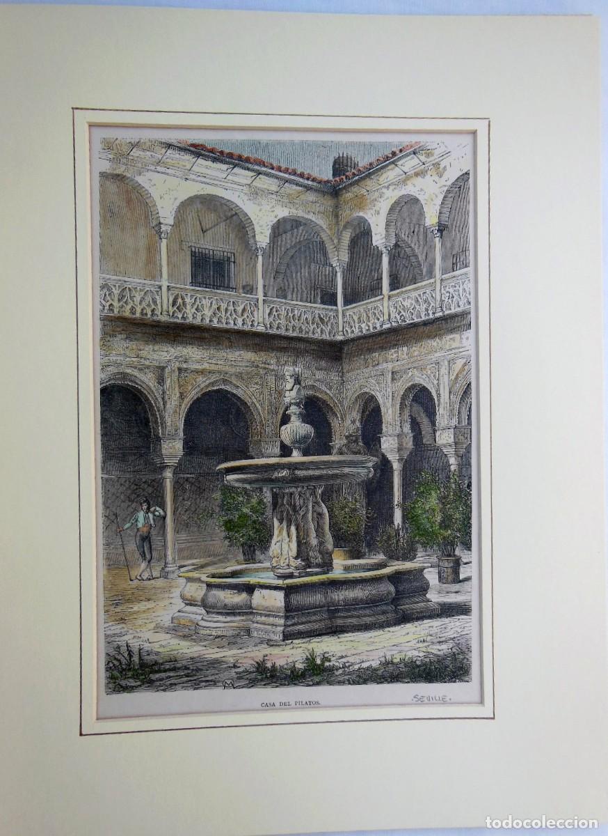 Arte: Casa del Pilatos, Sevilla. (1890) Coloreada a mano.