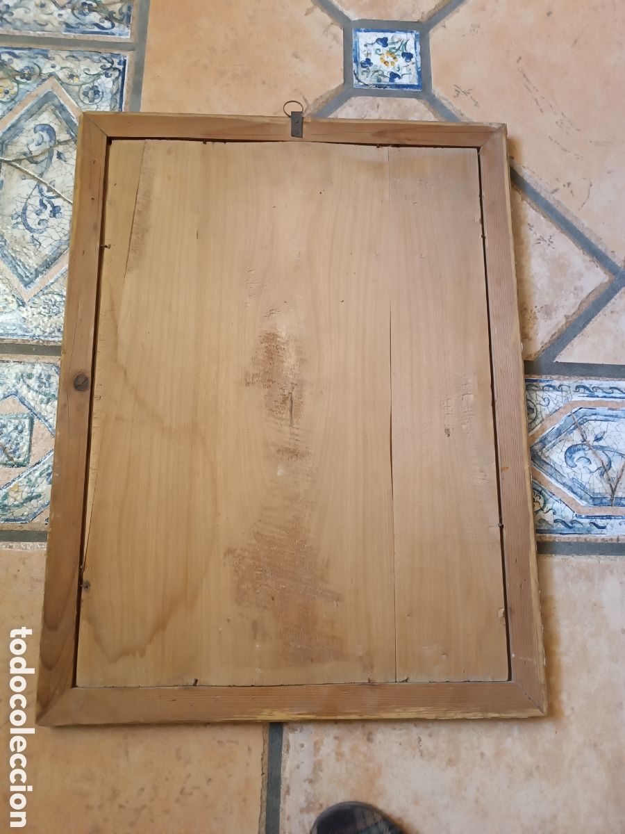 Arte: Inmaculada Concepcion con marco de ca&ntilde;a antiguo. - Foto 4