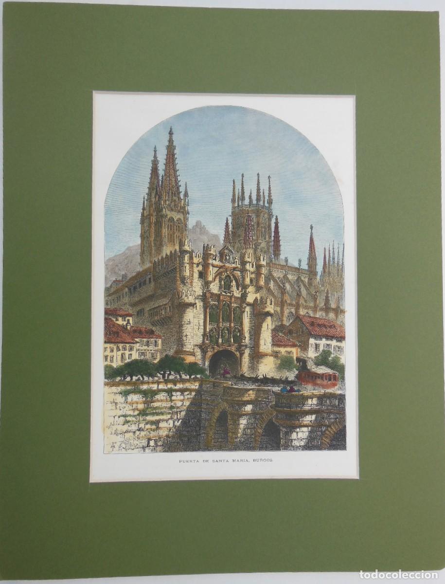 Arte: Puerta de Santa Mar&iacute;a, Burgos. (1878) Coloreada a mano. FENN, Harry.