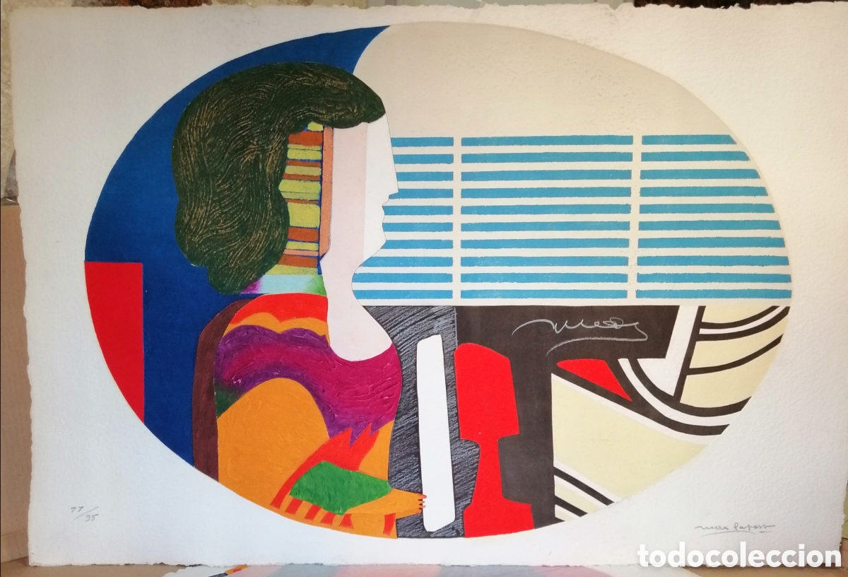 Arte: GRAN GRABADO COLLAGE DE MAX PAPART - Foto 1