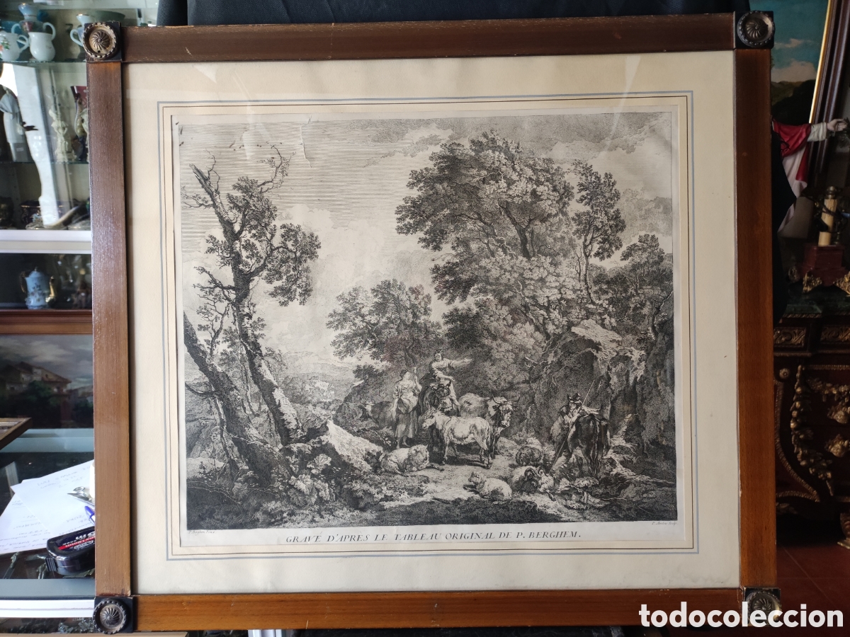 Arte: Grabado antiguo enmarcado - Foto 1