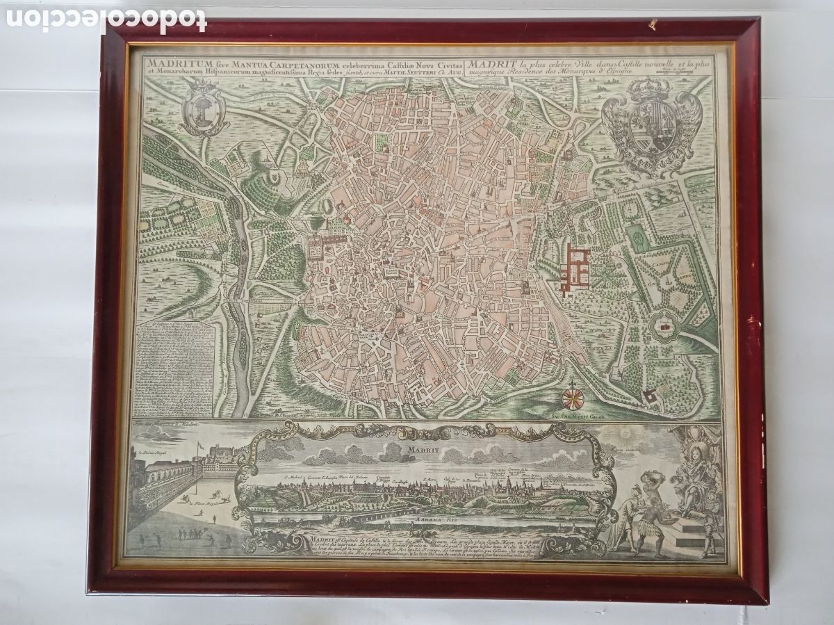 Arte: REPRODUCCI&Oacute;N PLANO DE MADRID DE TOB&Iacute;AS CONTAD LOTTER 1717-1777 EN PAPEL INGRES GUARRO