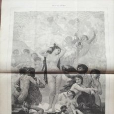 Arte: EL NACIMIENTO DE VENUS CUADRO DE A.BOUGUERAU EXISTENTE EN EL MUSEO DE LUXEMBURGO PARIS GRABADO 1881