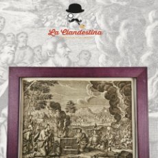 Arte: ESPECTACULAR GRABADO. ESCENAS BÍBLICAS. LA VENGANZA DE DIOS CONTRA LOS HIJOS DE AARÓN. 1685.