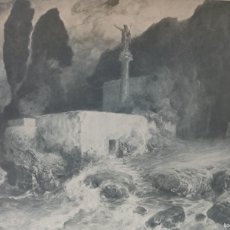 Arte: LAMINA GRABADO? - FERDINAND KELLER 1904 - HEILIGTUM DES NEPTUN - BERLINER VERLAG
