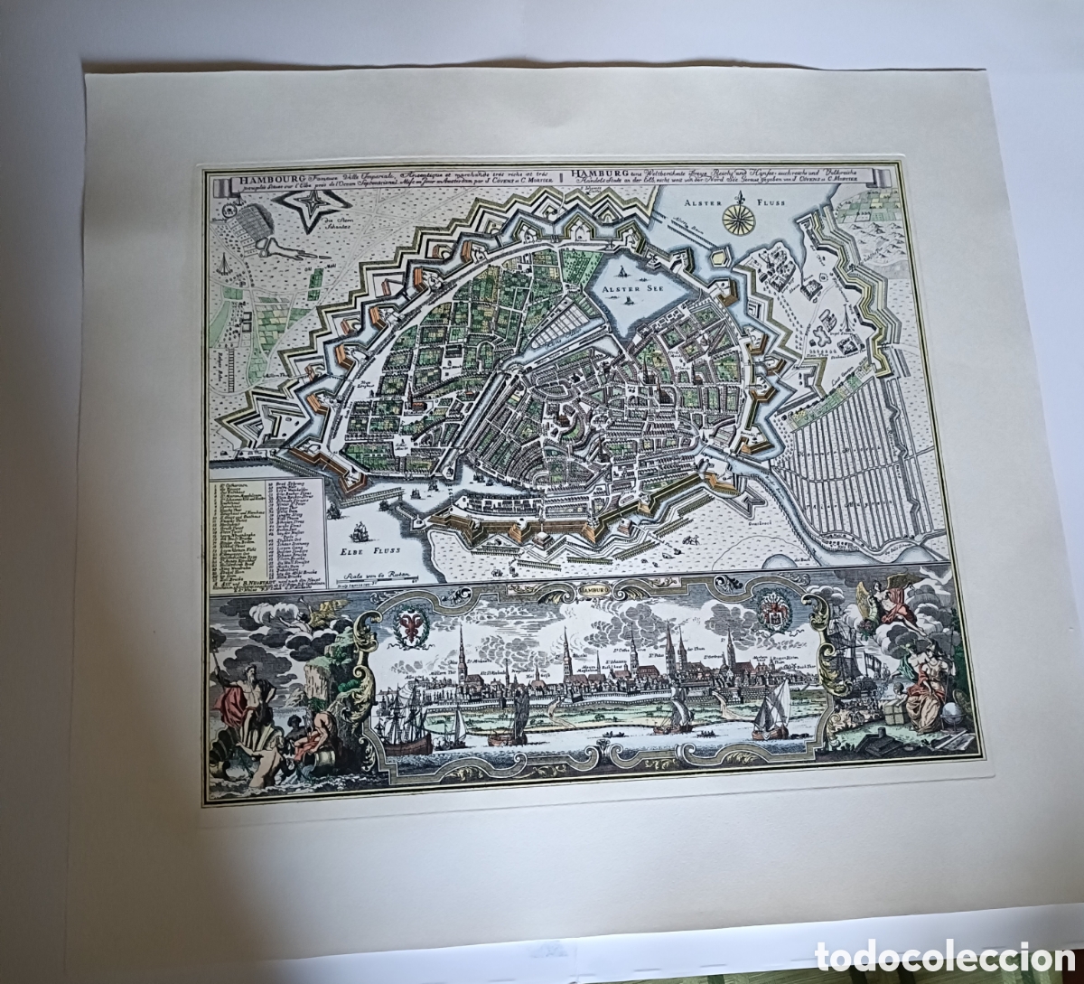 Arte: Mapa antiguo de Hamburgo (Hambourg) - Foto 6