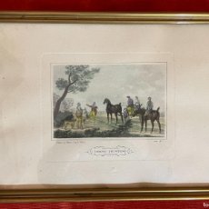 Arte: CARLE VERNET. GRABADO INGLES COLOREADO A MANO GOING HUNTING (IR CAZAR), 1822. N. 1