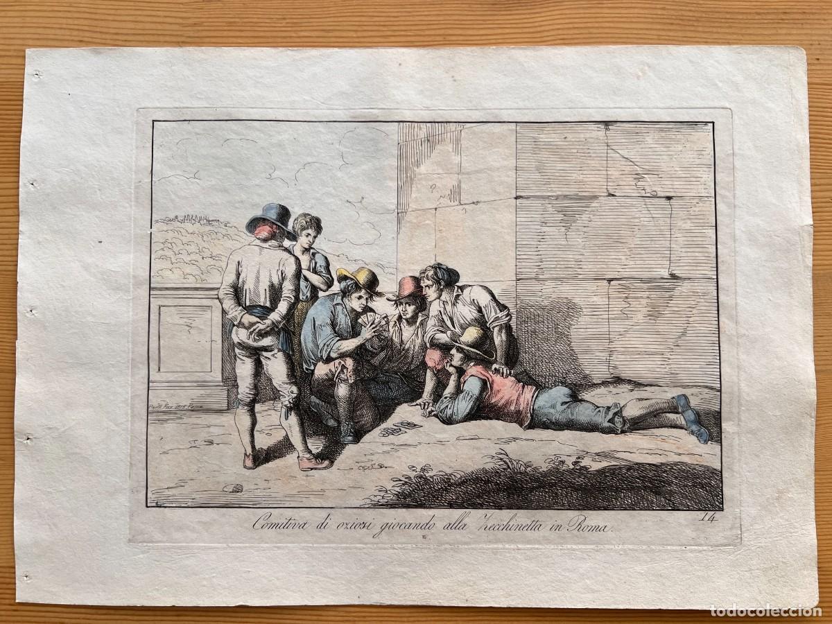 Arte: BARTOLOMEO PINELLI , ETCHING 1815 ROMA , COMITIVA , GRABADO DE 1815 - Foto 1