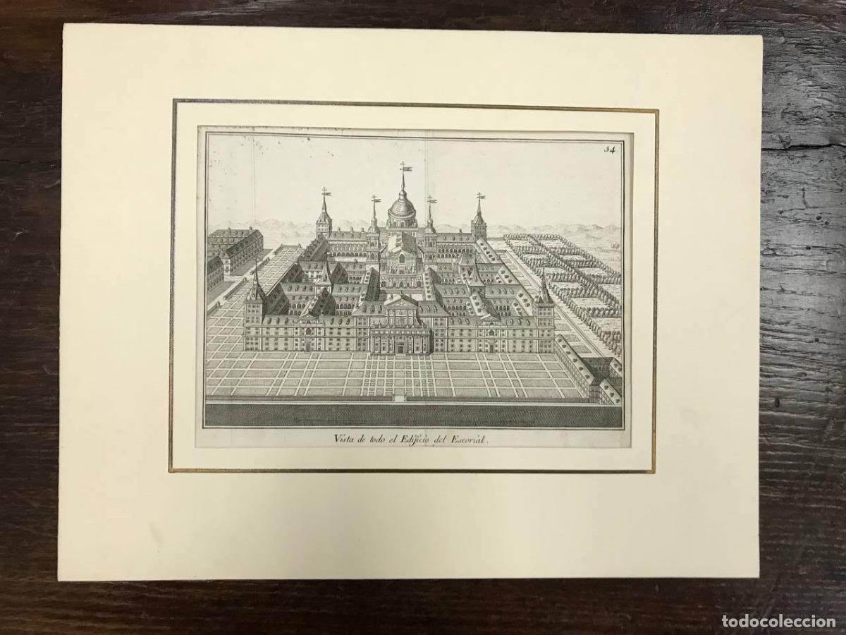 Arte: GRABADO VISTA DE TODO EL EDIFICIO DEL ESCORIAL. SIGLO XIX - Foto 1