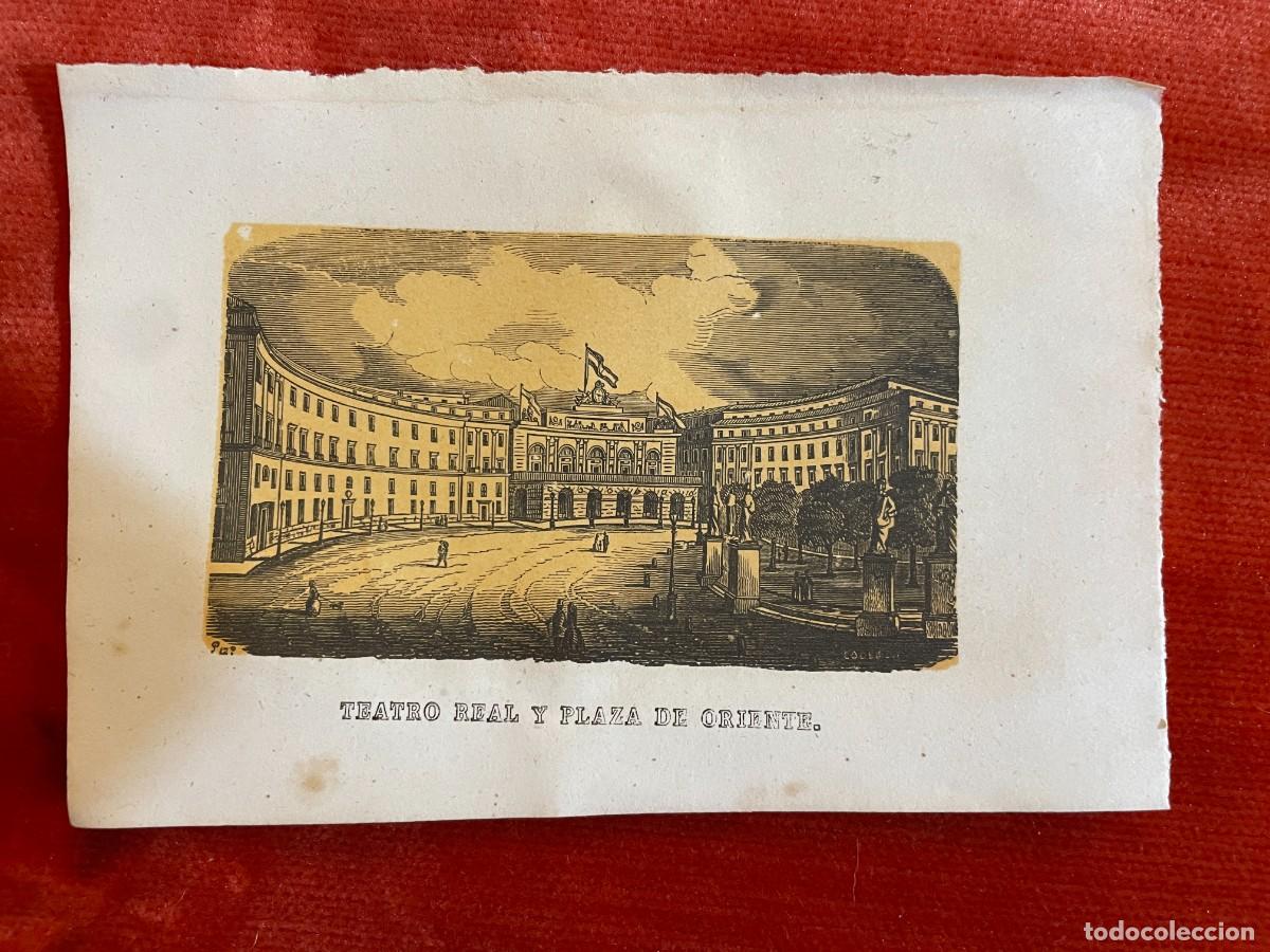 Arte: GRABADO MADRID. TEATRO REAL Y PLAZA DE ORIENTE. CODERCH. A&Ntilde;O DE 1854. - Foto 1