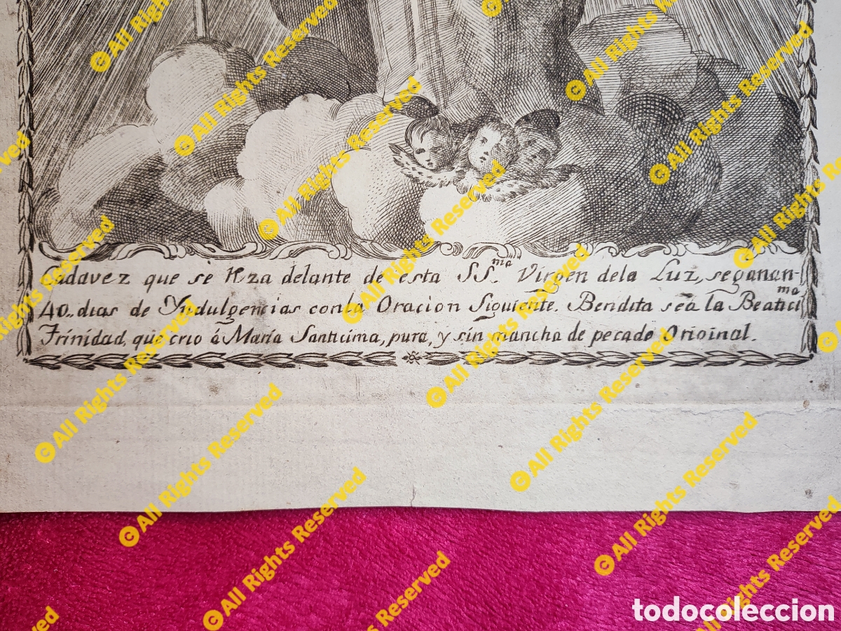 Arte: VIRGEN DE LA LUZ. GRABADO ANTIGUO - Foto 3