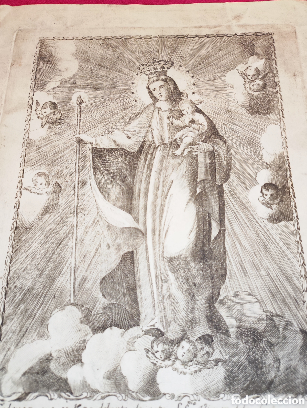 Arte: VIRGEN DE LA LUZ. GRABADO ANTIGUO - Foto 4