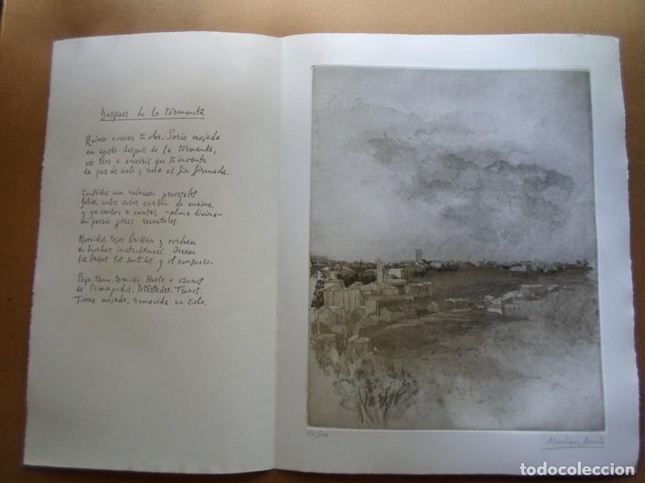 Arte: Cirilo Mart&iacute;nez Novillo (Madrid 1921-2008) Soria grabado 46x37 papel 55x44 firma l&aacute;piz num/190