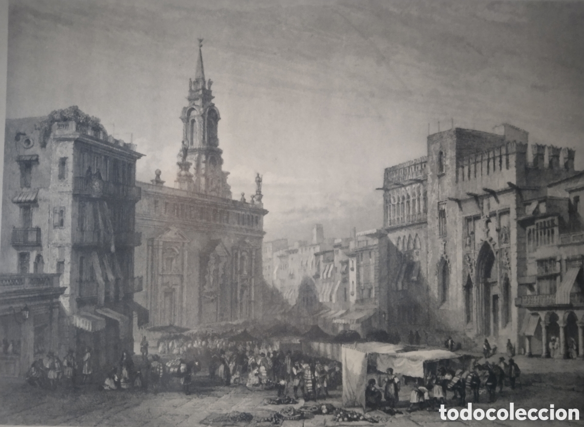 Arte: GRABADO DE VALENCE -- PLACE DU MARCH&Eacute; - Foto 2