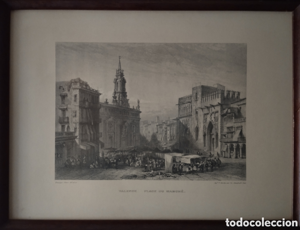 Arte: GRABADO DE VALENCE -- PLACE DU MARCH&Eacute; - Foto 1