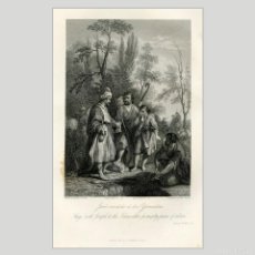 Arte: GRABADO AL ACERO DE LA SANTA BIBLIA. JESÚS VENDIDO A LOS YSMAELITAS . 1854