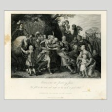 Arte: GRABADO AL ACERO DE LA SANTA BIBLIA. ENTREVISTA DE JACOB Y JOSÉ . 1854