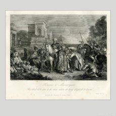 Arte: GRABADO AL ACERO DE LA SANTA BIBLIA. HONORES A MARDOQUEO. 1854
