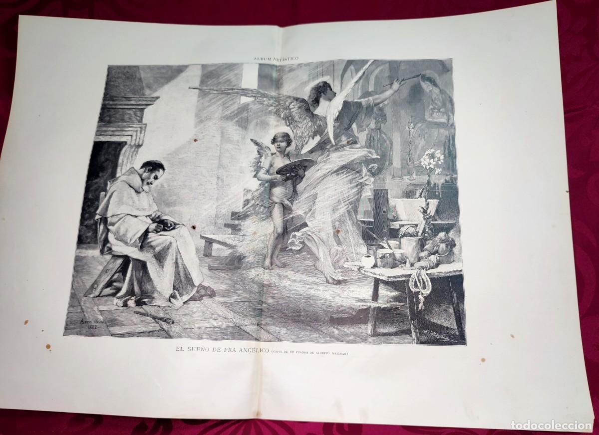 Arte: 1882 - Original de epoca - El sue&ntilde;o de Fra Angelico Alberto Maignan - La Ilustraci&oacute;n Art&iacute;stica