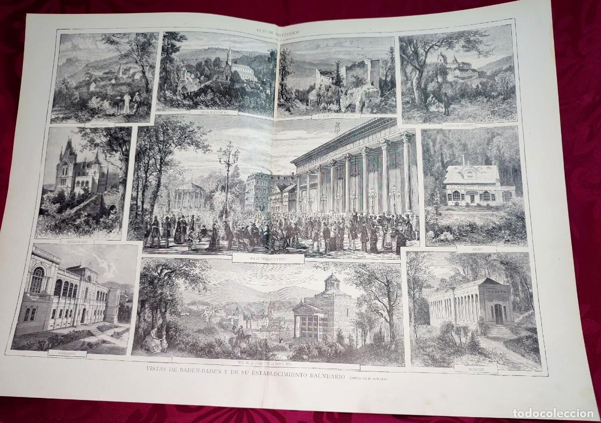 Arte: 1882 - Original de epoca - Balneario de Baden-Baden K. Kohler - La Ilustraci&oacute;n Art&iacute;stica