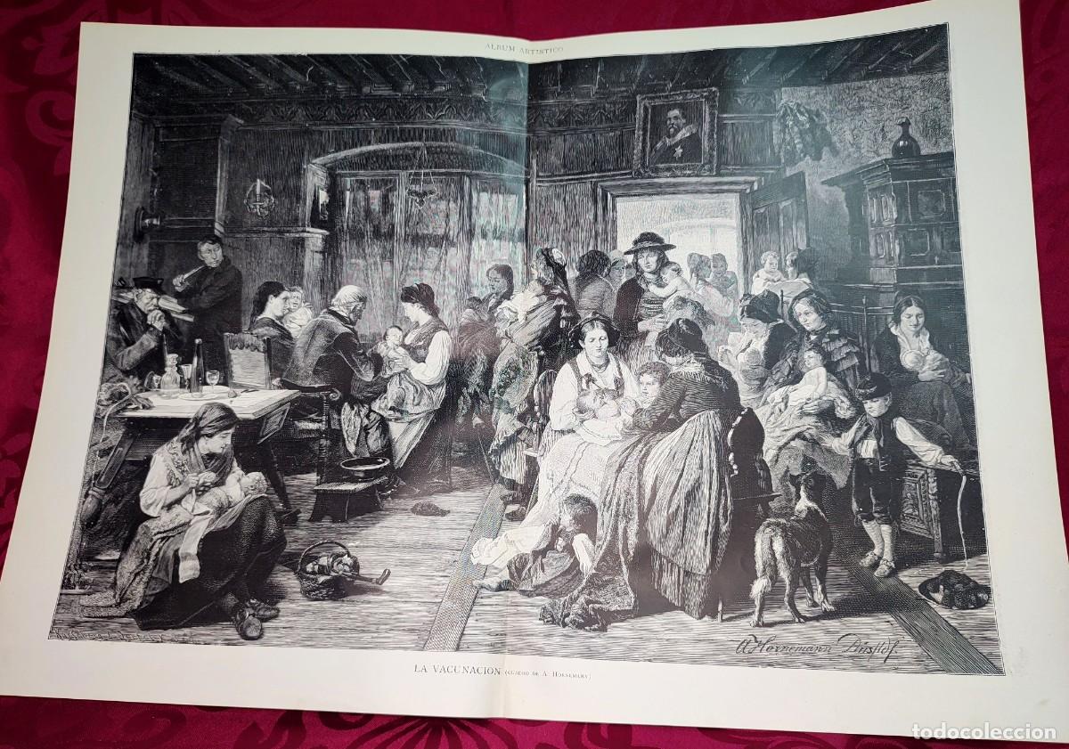 Arte: 1882 - Original de epoca - La vacunacion A. Hornemann - La Ilustraci&oacute;n Art&iacute;stica