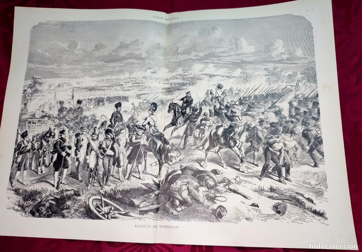 Arte: 1882 - Original de epoca - Batalla de Waterloo - La Ilustraci&oacute;n Art&iacute;stica